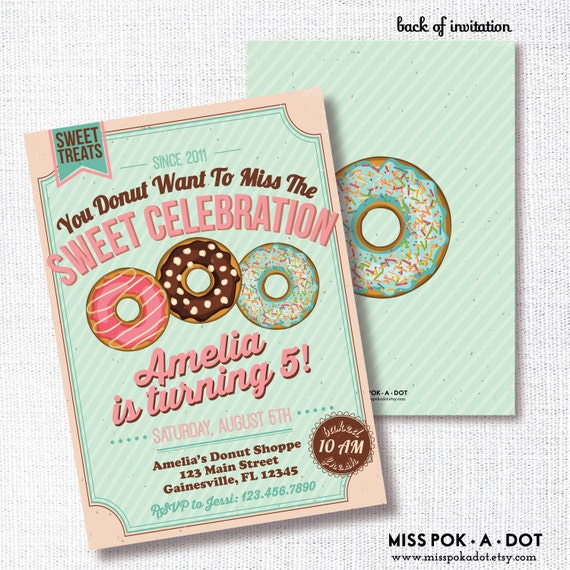 Donut Party Invitations 6