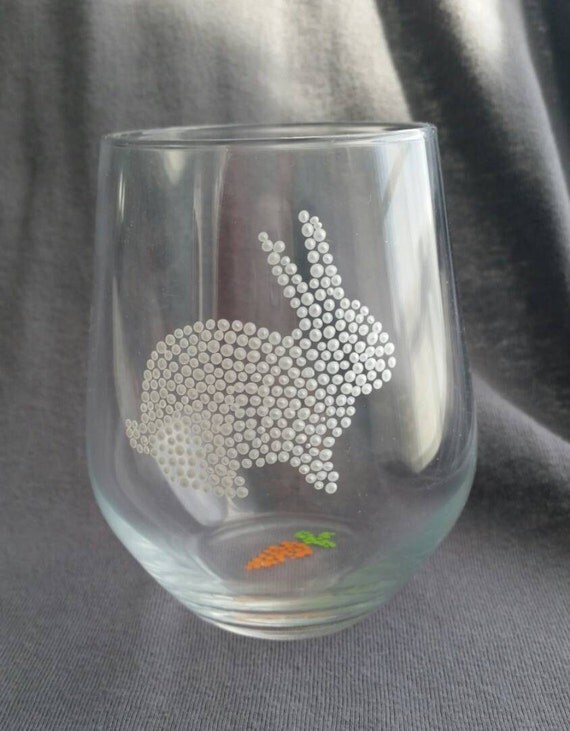 Bunny Wine Glasses Rabbit Wine Glasses Spring Wine Glass