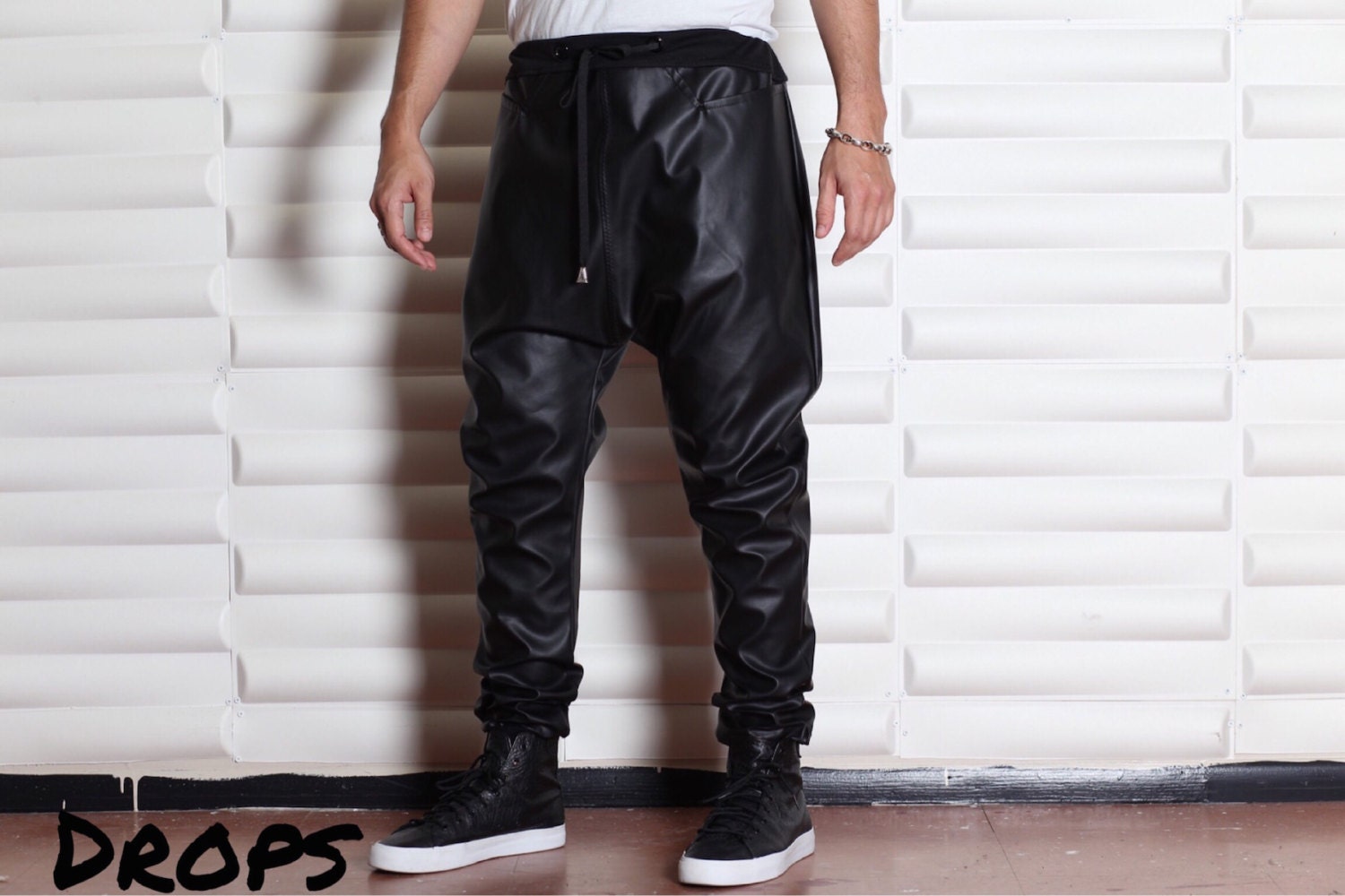 black tailored joggers