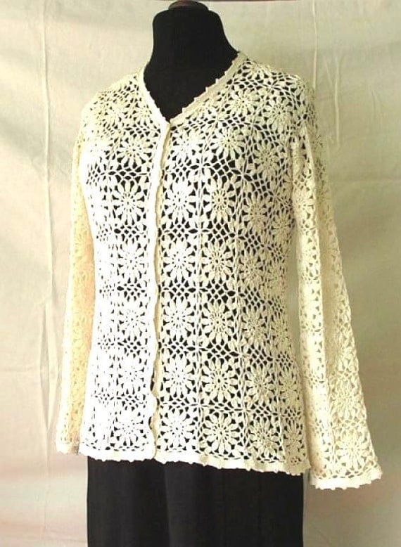 Hand Crocheted sweater Elegant Lace Sweater Crochet sweater