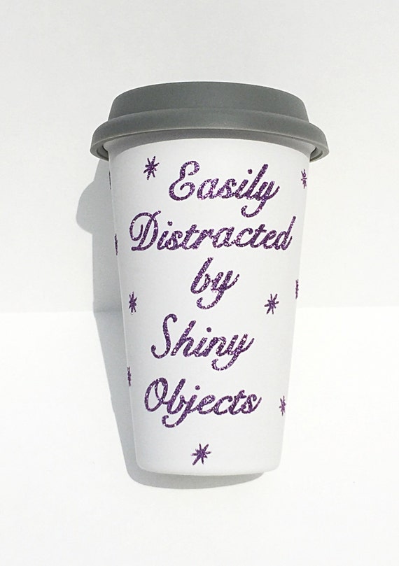 Glitter Coffee Mug To Go Coffee Cup Travel by MelissasHomeDecor