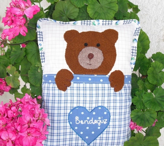 Pillow doll, Bear cushion, Bear pillow, Teddy cushion, Soft toy, Cloth doll, Fabric doll, Handmade