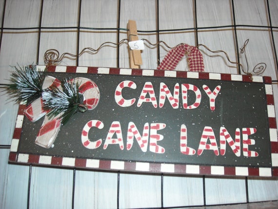 Candy Cane Christmas sign by DayesofBurlap on Etsy