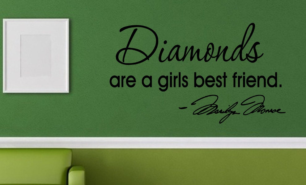 Diamonds Are a Girl's Best Friend quote wall by WorldofDecals