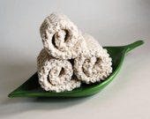 Crochet Dishcloths, Crochet Washcloths, Cotton Dish Towel Set, Crocheted Wash Cloth, Kitchen Bath Hand Towels, Face Scrubbies, Natural Cream