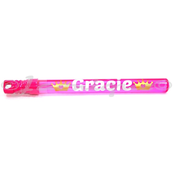 Personalized Bubble Wand PINK WAND 15 Decal Designs by Jaenique