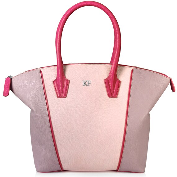 pink genuine leather handbag, light pink genuine leather women bag ...