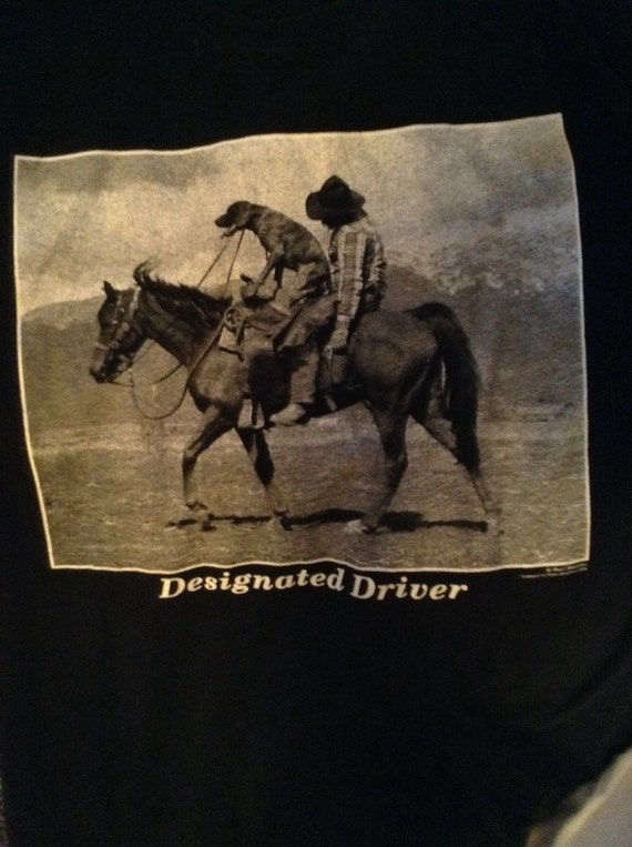 designated driver t shirt dog on horse