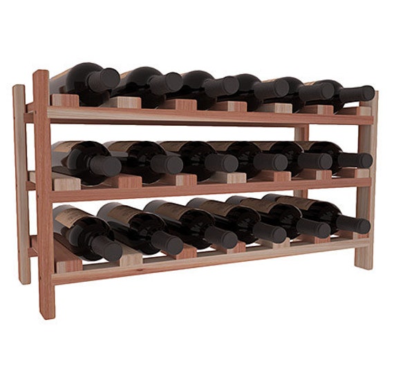 18 Bottle Stackable Wine Storage Rack Kit in Premium Redwood. 13 Stains