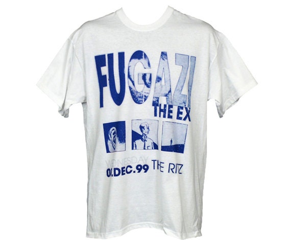 Fugazi White T shirt Unisex Hardcore Punk Rock by DalstonJunction