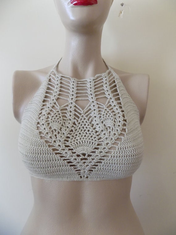 EXPRESS SHIPPING Beige top-Crochet Beige by cheerfulboutique