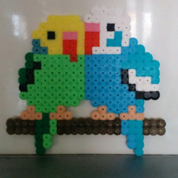 Items similar to CUTE BIRDS hama beads perler beads. Handmade. Perler ...