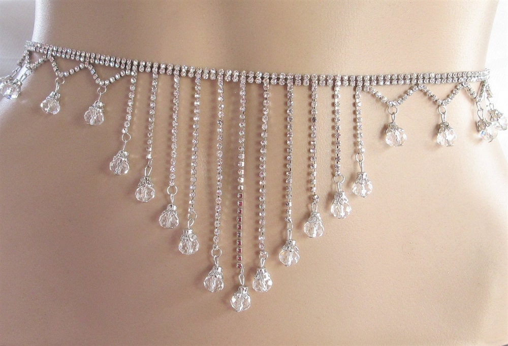 Silver Belly Chain/Couture Belt Waist Hip by on Etsy