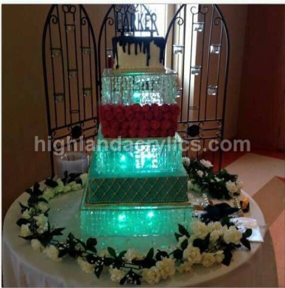 Clear Acrylic Cake Stand Box Removable Lids by HighlandAcrylics