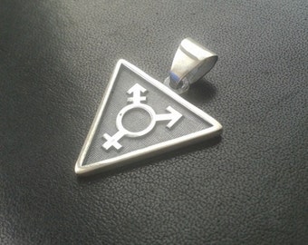 Symbol triangle Transgender | silver pendant | Pride bisexual (bi), gay, trans, lesbian, LGBT