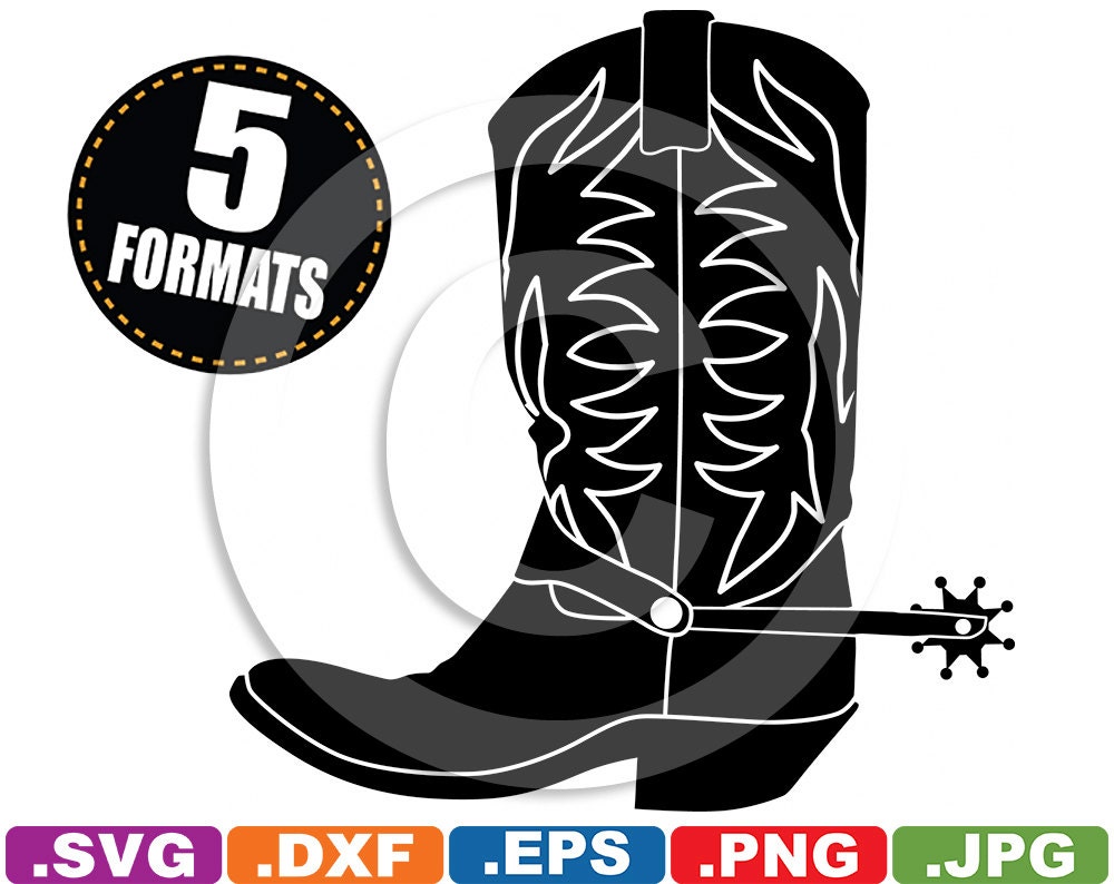 Download Cowboy / Cowgirl Western Boot Clip Art Image by iDrawSilhouettes