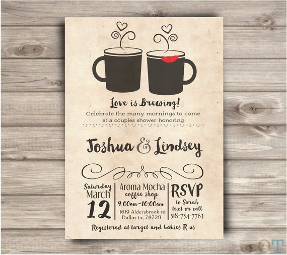 Coffee Themed Bridal Shower Invitations 3