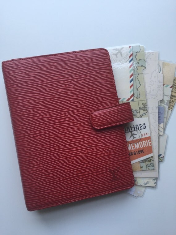 Louis Vuitton Red Epi Leather Agenda MM Gold Rings by PlannerJoy