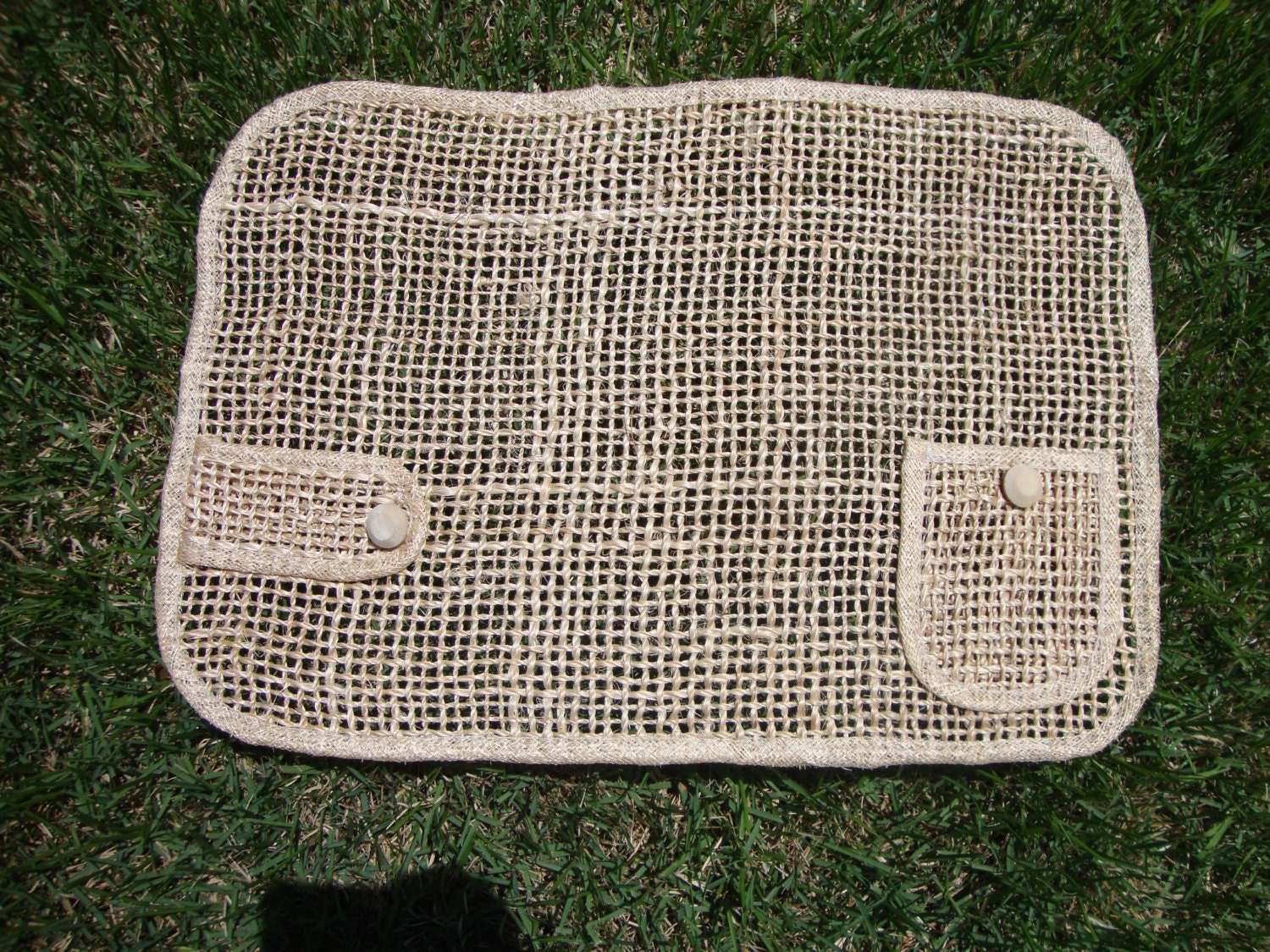 Vintage Woven Straw Placemats Raffia Natural Straw by Onebluenote