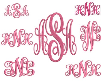 Vine Interlocking Monogram Font, Monogram Embroidery Font, Interlocking font, Vine Font,monogram embroidery download,Vine Font,5 Sizes