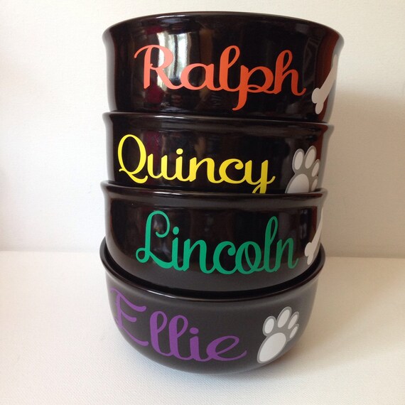 Personalized Ceramic Cat Bowl Personalized by FromAtoZbyTami