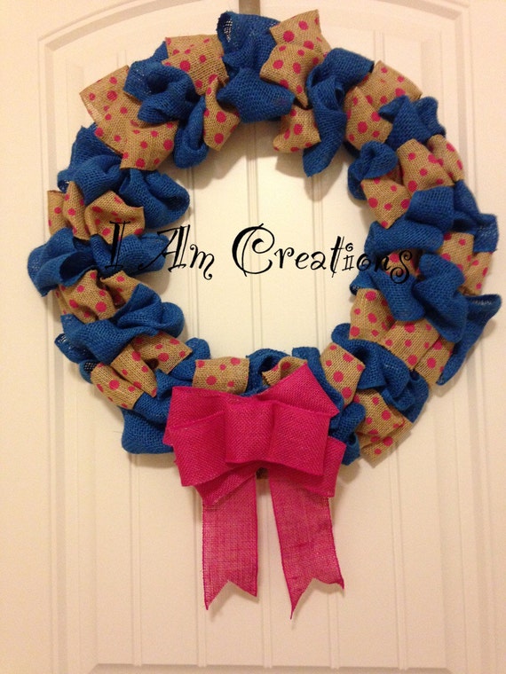 Spring Burlap Wreath/ON SALE Burlap by IAmCreationsbyIvy on Etsy