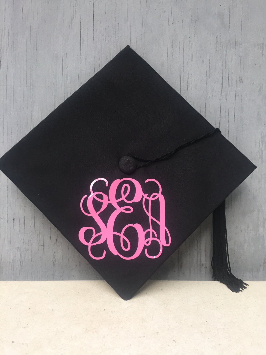 Graduation Cap Monogram Vinyl Decal
