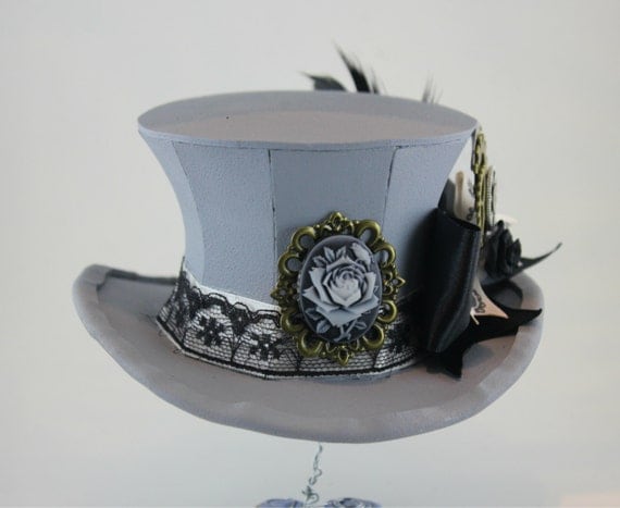 Grey Victorian Steampunk Mini Top Hat steampunk buy now online