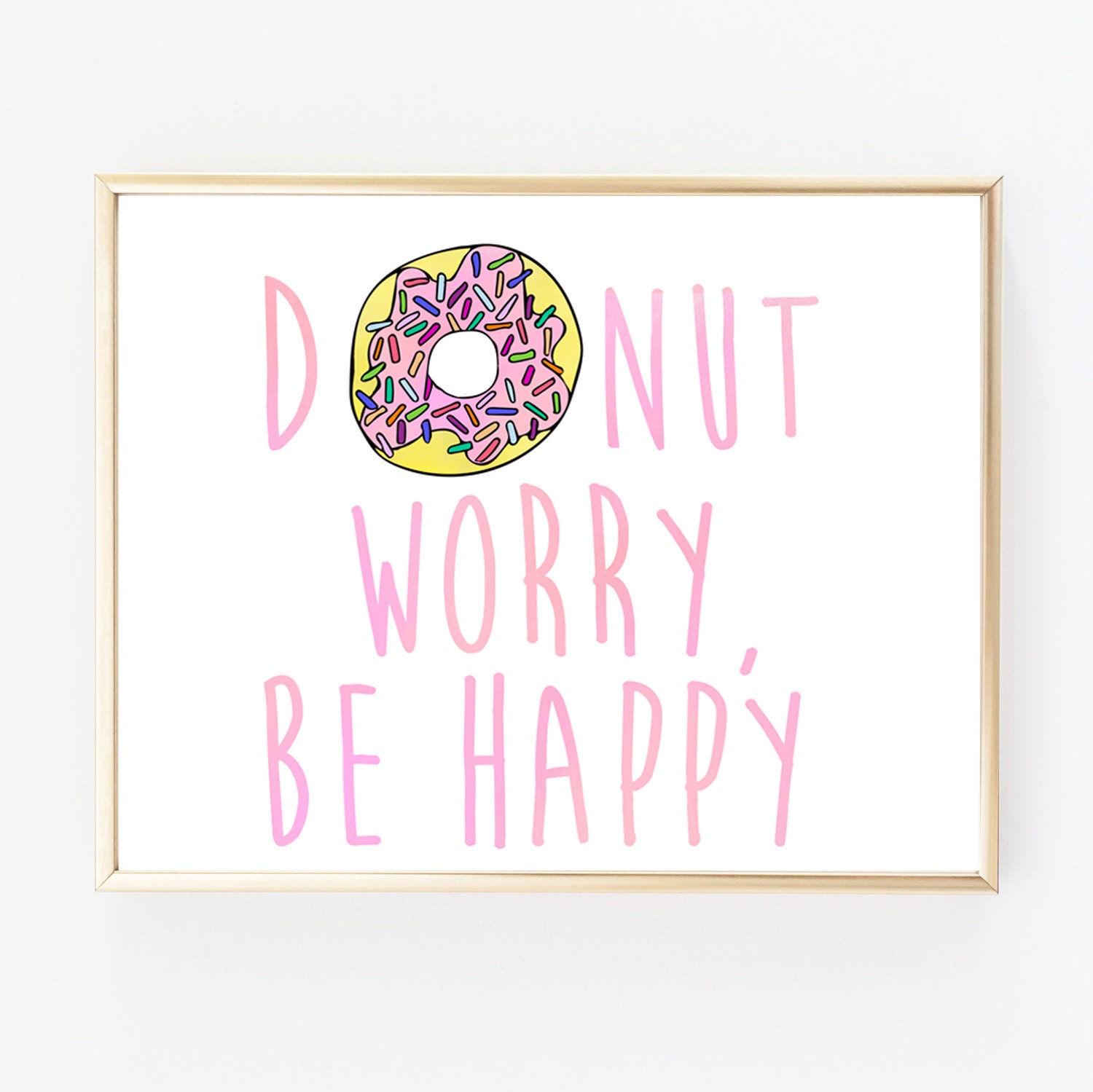 20 X 16 Donut Worry Be Happy Poster Instant By Mrichardsdesigns 1915