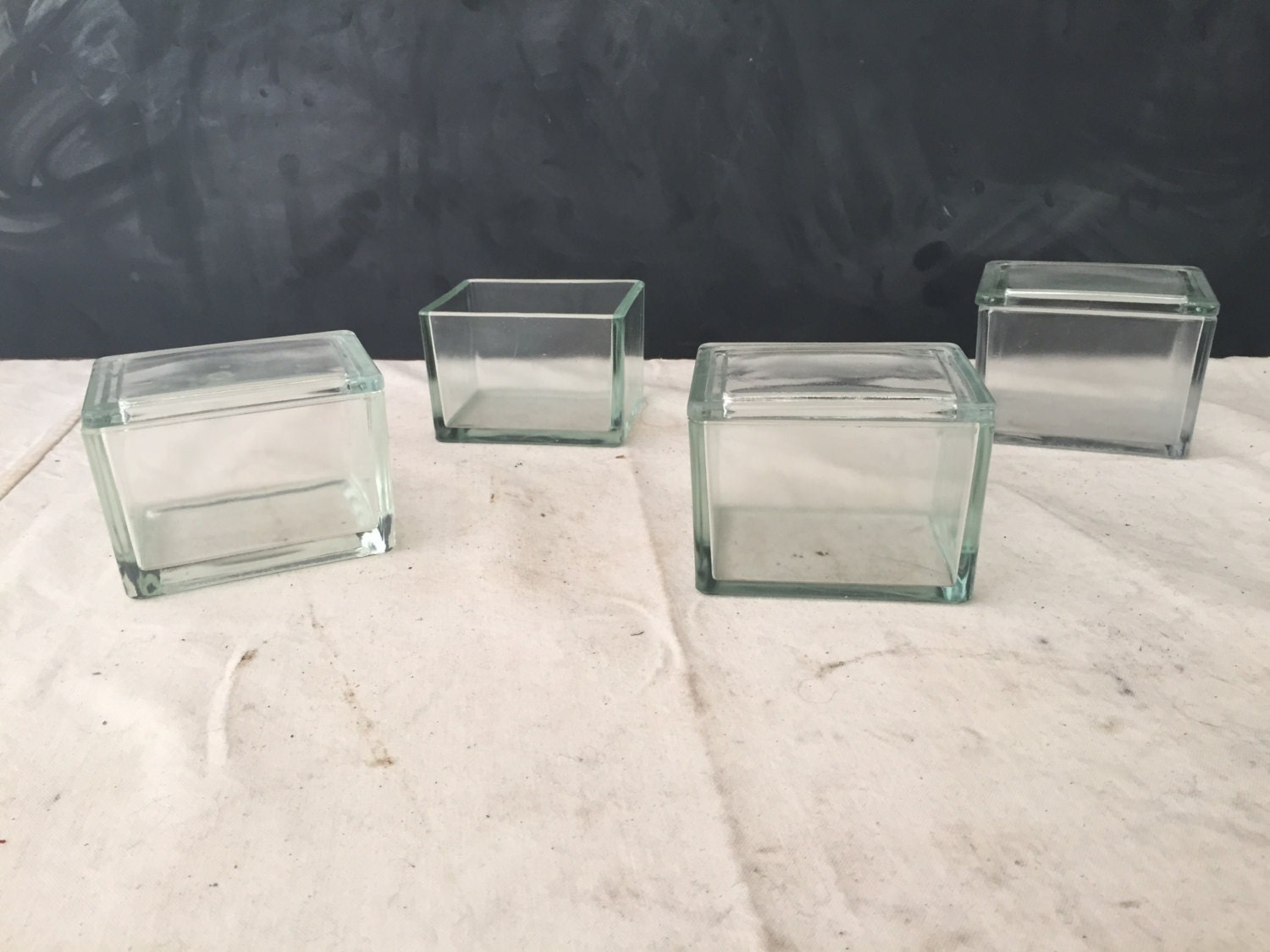 Vintage Wheaton Lab Slide Glass Box Clear Glass Box Glass Container
