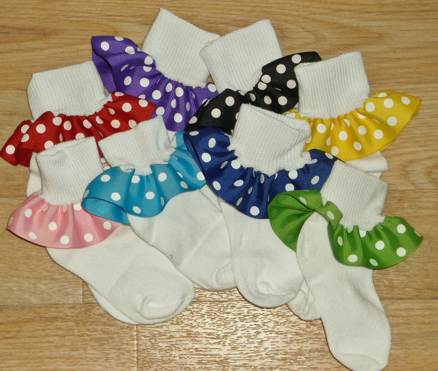 Ruffle Socks CUSTOM BOUTIQUE Toddler Girls Polka Dot Ruffle