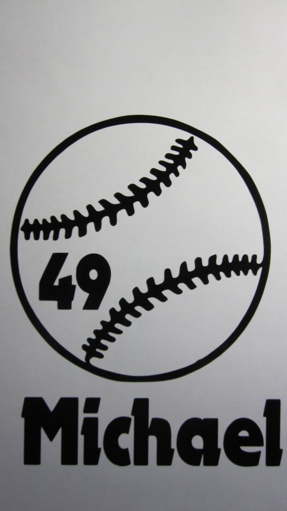PERSONALIZED Baseball Vinyl Decal / Sticker Available in 24