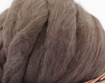 Shetland Moorit Wool Top Roving - Undyed Spinning & Felting Fiber / 1oz