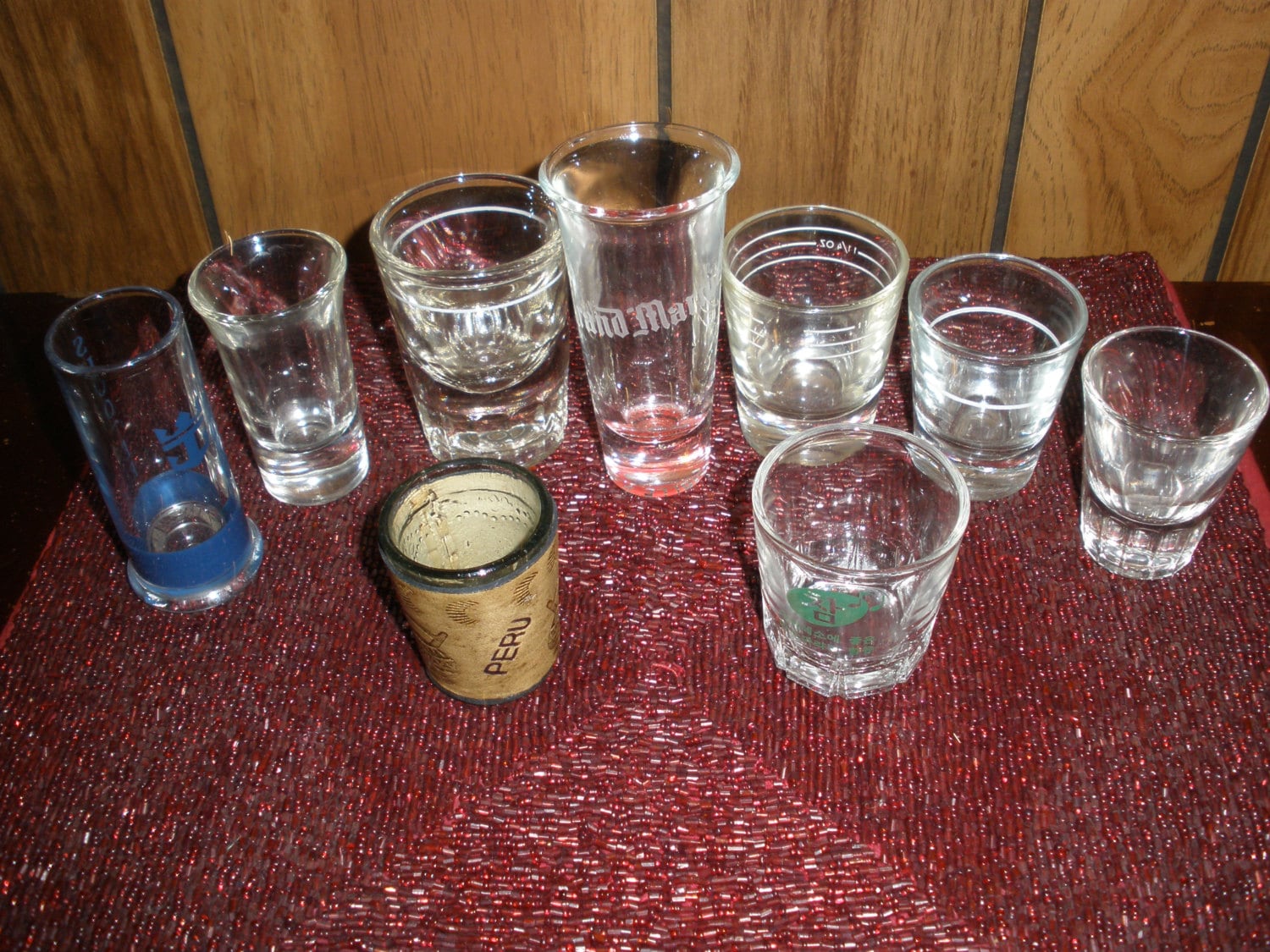 Shot Glasses 9 Various Sizes Shapes and Ages Vintage