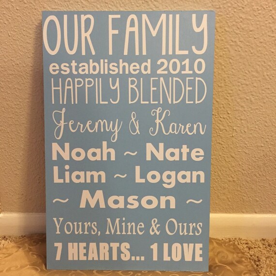 Blended Family wood wall art Wonderful Wedding by SoulTreeDecor