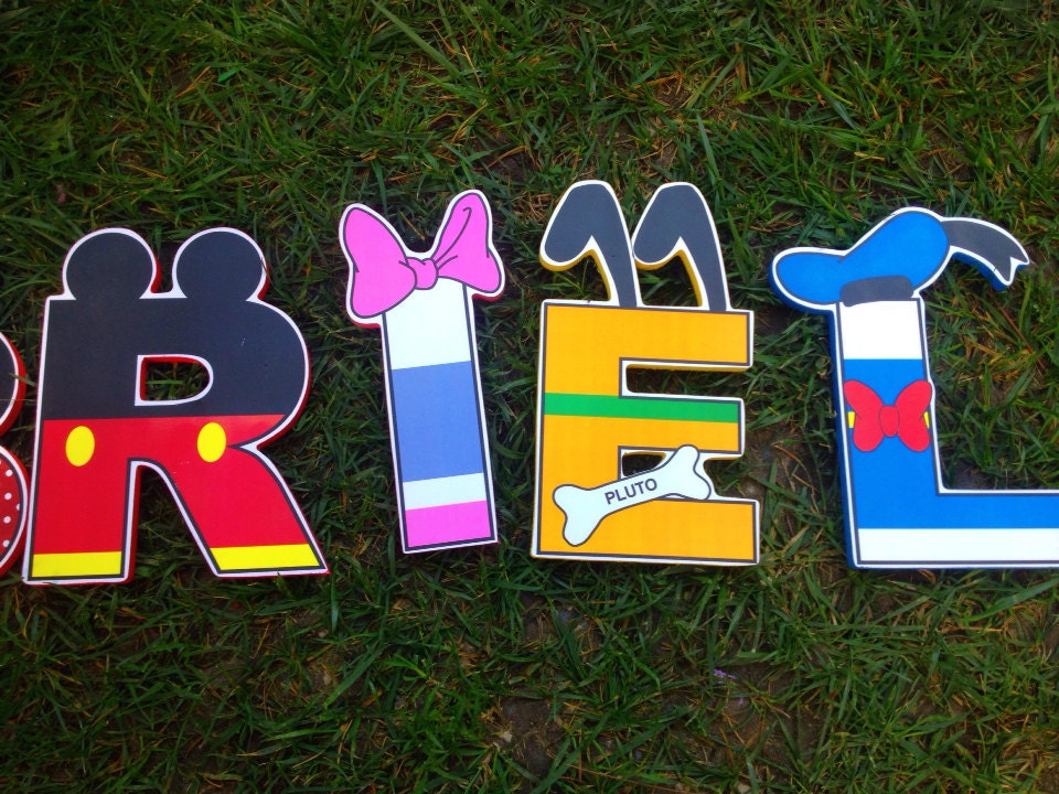 Mickey Letters Clubhouse wood letters with characters for