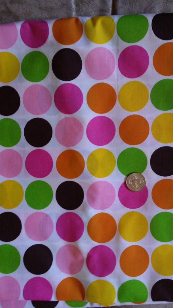 100 Cotton Colorful Circles Fabric by the yard