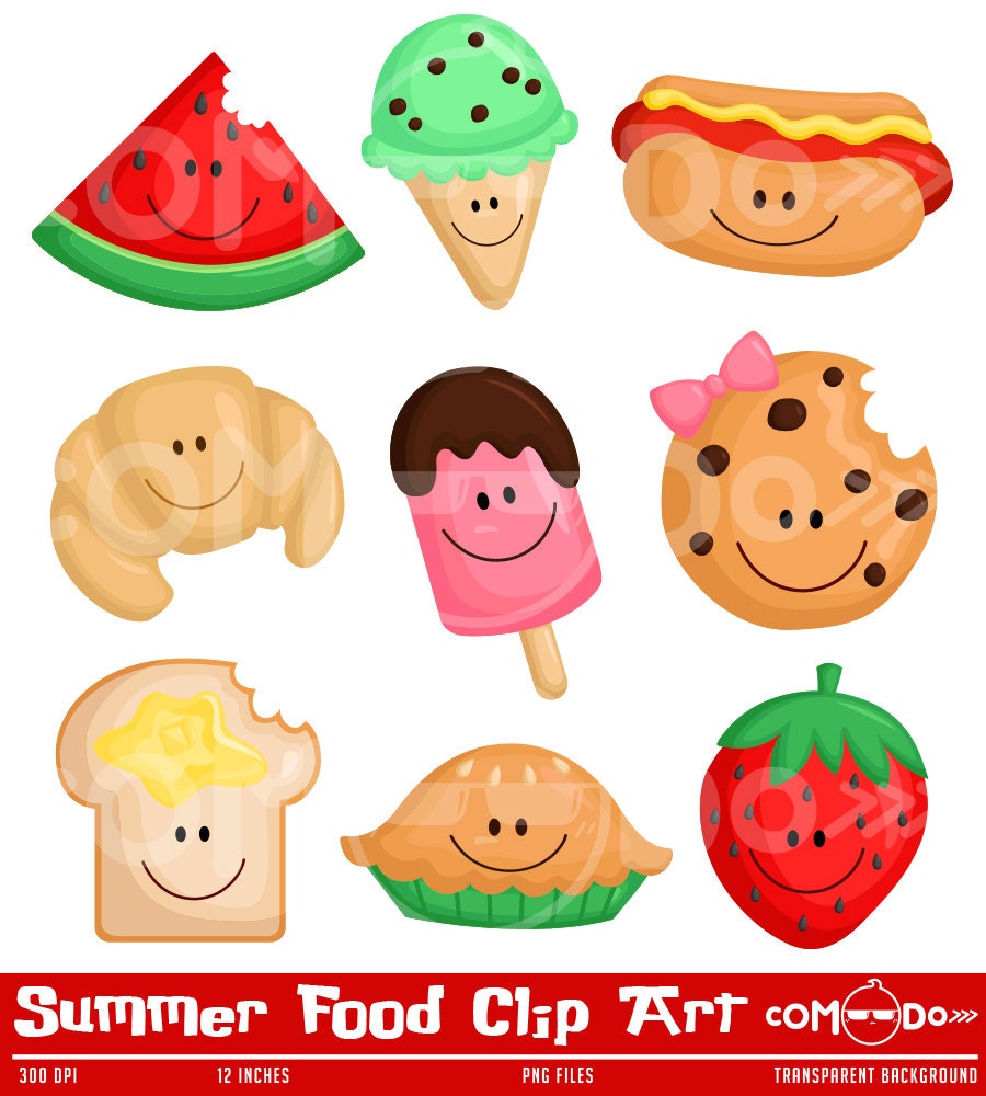 50%OFF Summer Food Clipart Cute Clipart Food Clipart Fun
