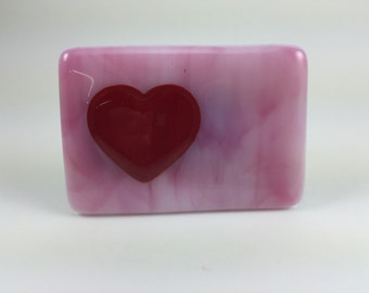 Fused glass belt buckle
