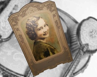 Sweet Colorized Photo of Pretty Girl, Dated 1933