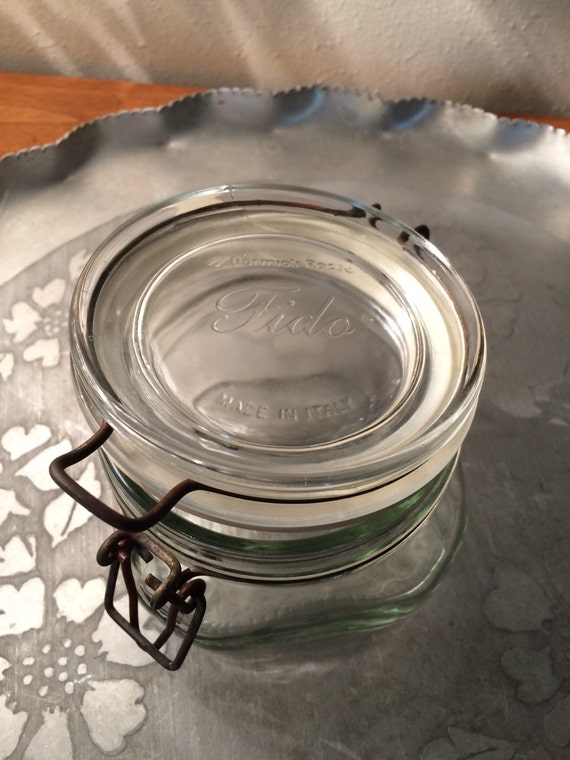 1/2L Canning Jar Fido Italian Made Clear Glass by GMTreasureChest