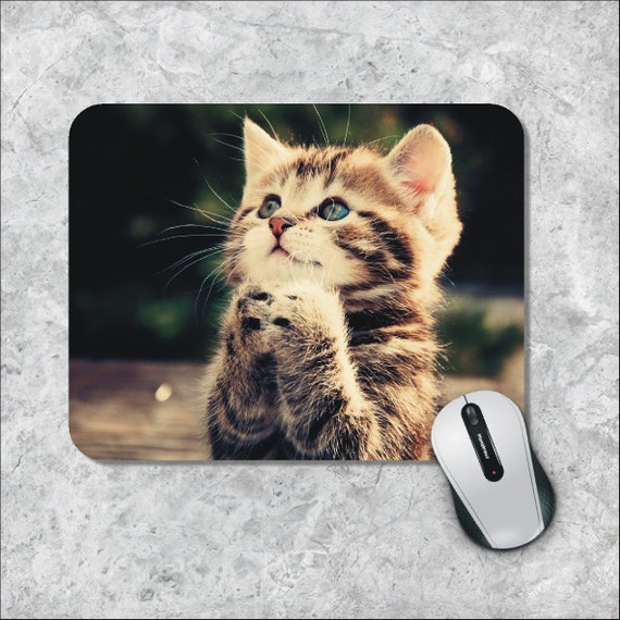 Cute Cat Mousepad, Kitten Mouse Pad, Custom Mousepad, Funny Animal ...