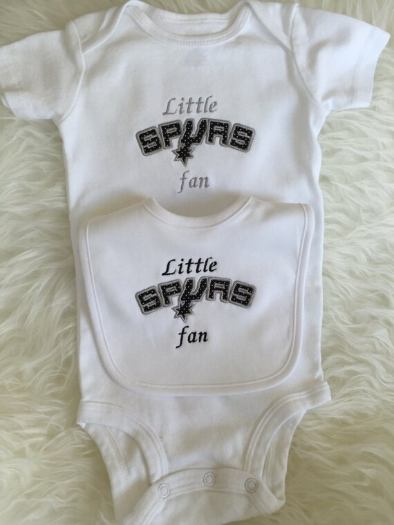 San Antonio Spurs Appliqued Baby Bib and Onesie Set with