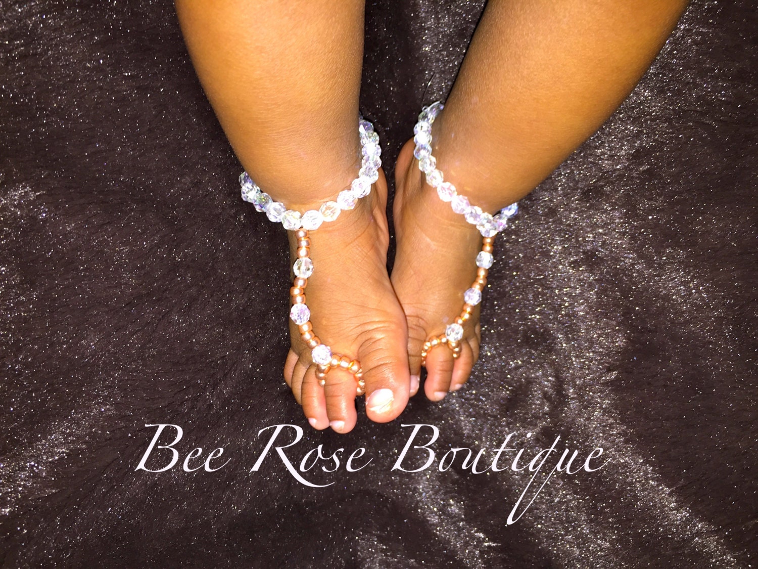 baby girl sandals baby girl jewelry foot by BeeRoseBoutique