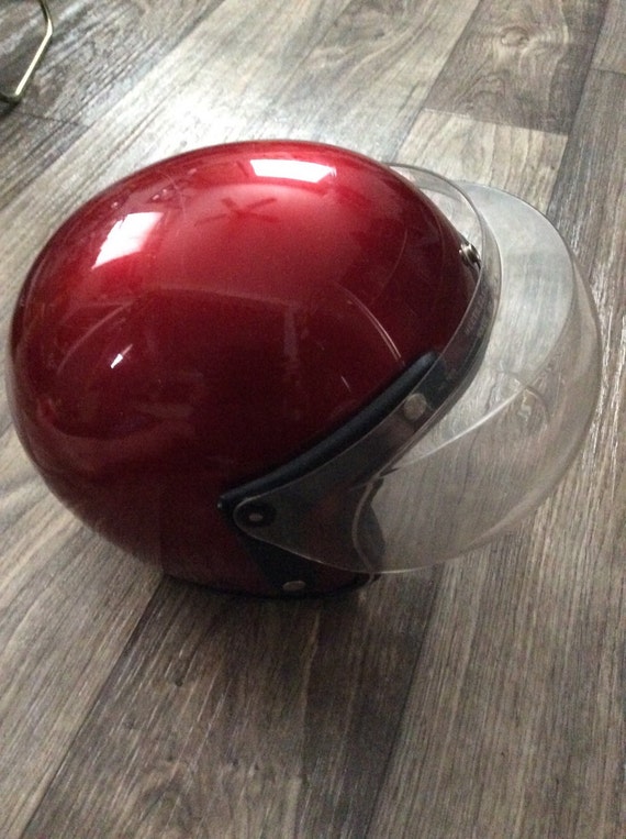Vibtage 70's red motorcycle bubble helmet with by TaddingtonsWears