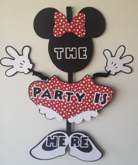 Minnie Mouse Door Sign, Minnie Mouse Birthday, Minnie Mouse Banner ...