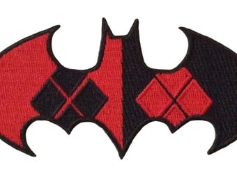 Harley Quinn Logo Shield Embroidered Iron On Patch