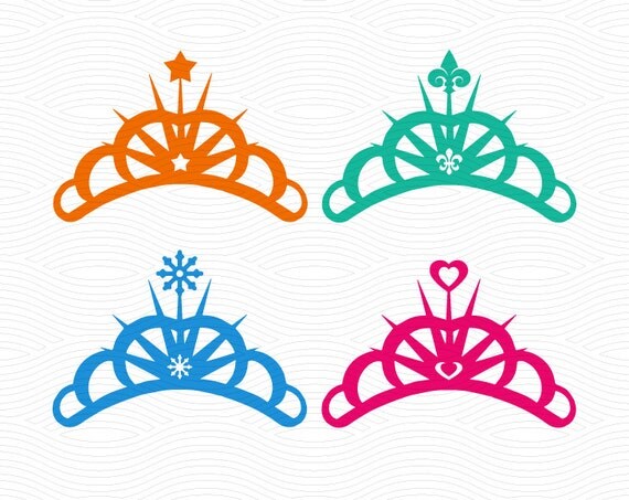 Download Princess Tiara Monogram Frames (SVG, EPS, DXF Studio3 ...