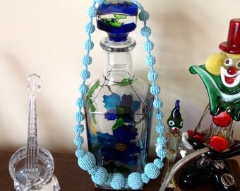 1970s Beaded Necklace in Pale Blue