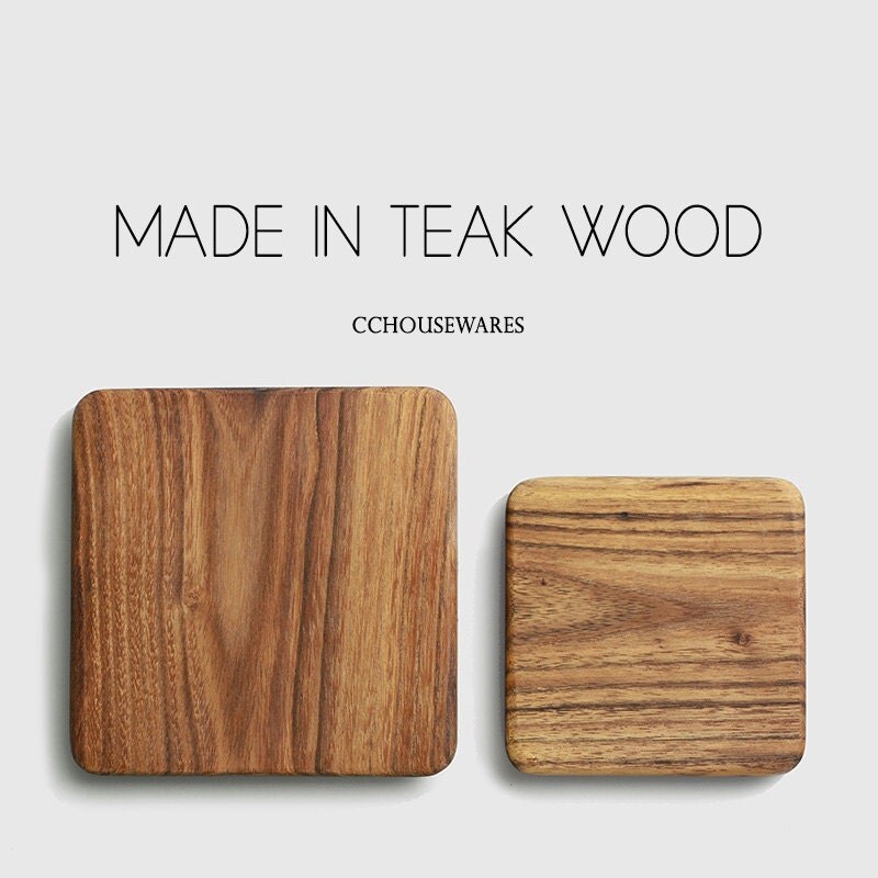 SALE Teak Wood coaster wood cup pad mat square wooden board